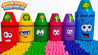 Vidéo d’apprentissage pour les petits enfants - Apprenez les couleurs avec les crayons surprise !