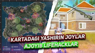 ✅AJOYIB LIFEHACKLAR / KARTADAGI YASHIRIN JOYLAR / PUBG MOBILE SIRLARI⚡