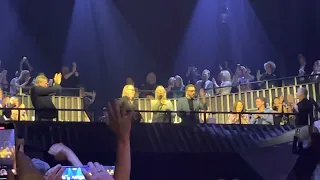 Frida, Benny & Bjorn appear at end the of the ABBA Voyage 1st Anniversary Show at ABBA Arena London