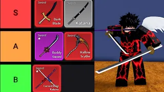Ranking ALL SWORDS in Blox Fruits... BEST SWORDS TO WORST (Roblox Blox Fruits)