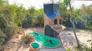 Build Temple Bamboo House With Swimming Pools [Full Video]