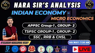 Indian Economy  (Micro Economics) for TSPSC GROUP-1 & 2, APPSC GROUP-1 & 2, SSC, RRB & CHSL