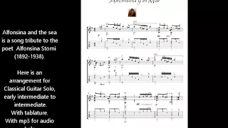 Alfonsina y el Mar guitar solo music sheet