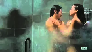 The Walking Dead 6x15 - Glenn & Maggie In The Shower Together