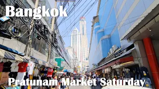 BANGKOK Pratunam Market Bangkok Walk - Saturday Shopping Walk 4K