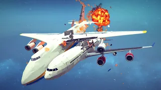 Survivable Midair Collisions, Helicopter Crashes & Air vs Ground Combat #3 | Besiege