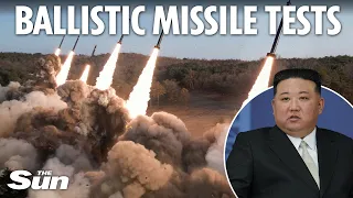North Korea's Kim Jong Un oversees 'super-large' rocket launching drills as tensions escalate