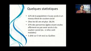 Webinaire sur l'isolement social organisée par l'AREQ Montérégie par Sylvie Tétreault, conférencière