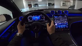 Mercedes-Benz GLC 300de Coupe 2024 [2.0l, 333 hp] Night POV test ride CARiNIK