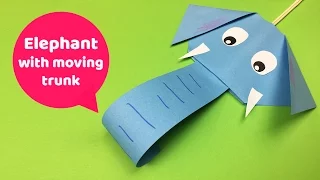 Easy DIY for kids FUN Elephant with moving trunk