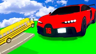 Cars vs Giant Bugatti in Teardown