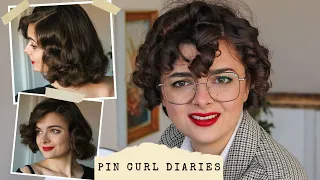 Trying A Vintage Brush Out On Bob Length Hair 🎀 The Pin Curl Diaries