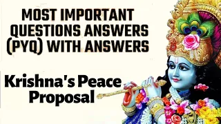 Important Questions with Answer | Krishna’s Peace Proposal | The Mahabharata