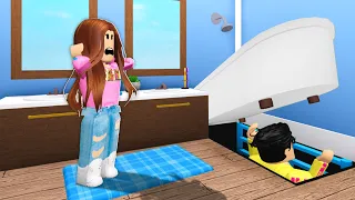 I Found A Secret UNDER My Boyfriend's Bathroom.. (Roblox Bloxburg)