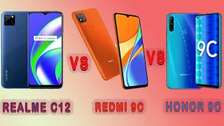 Realme C12 vs Redmi 9C vs Honor 9C full specs comparision honest review.