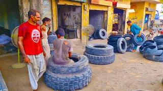 Restoration Of Use Old Tyre || Restore Old tyre Making New Tyre
