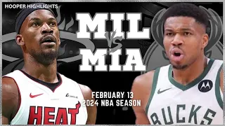 Milwaukee Bucks vs Miami Heat Full Game Highlights | Feb 13 | 2024 NBA Season