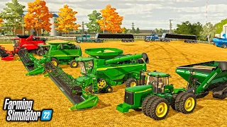 $1,000,000 SOYBEAN HARVEST! BIG TIME FARMERS! (RUNNING 3 COMBINES) | FARMING SIMULATOR 22