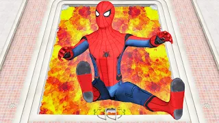 GTA 5 Spiderman Jumping Into Lava Pool (Ragdolls Compilation) #12