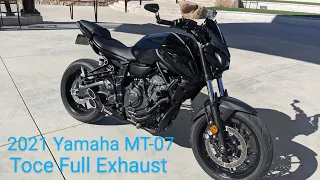 2021 Yamaha MT-07: Toce Exhaust Thoughts