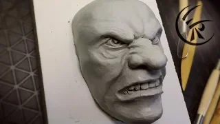 Sculpting "Krampus Mask" ►► Timelapse