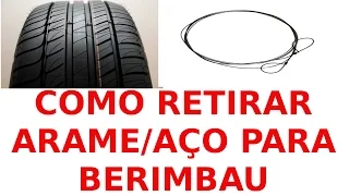 Tutorial como retirar arame(aço) do pneu para berimbau / how to remove tire wire to make berimbau