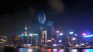 Spectacular drone show lights up Hong Kong's night sky