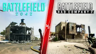 Battlefield 2042 Arica Harbor vs Bad Company 2 - Direct Comparison! Attention to Detail & Graphics!