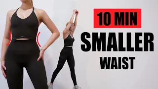 10 MIN STANDING SMALLER WAIST WORKOUT | How To Get A Slim Waist Like A Kpop Idol | Mish Choi