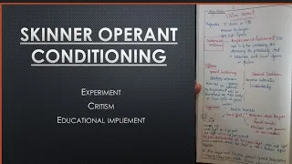 Skinner operant conditioning theory learning@LetsLEARN2016 @InculcateLearning @LearntoKnow