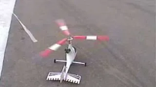 Autogyro rc, decolagem com pré-rotação com motor elétrico