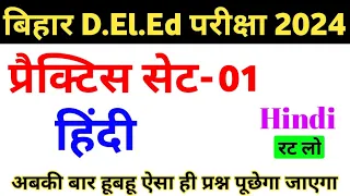 Bihar D.El.Ed Hindi Practice SET-01 || Bihar D.El.Ed Entrance 2024 || Bihar D.El.Ed Hindi Class 2024