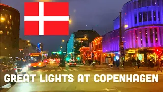 Copenhagen have a great lights at night 🇩🇰 || Driving in Denmark - 4k UHD 60fps