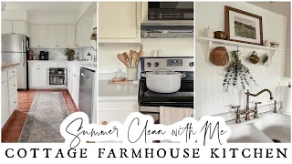 Summer CLEAN WITH ME - Relaxing Cleaning Motivation - Cottage Farmhouse Kitchen Decor