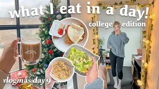 WHAT I EAT IN A DAY 🥙 no diet, no restrictions, college student | Vlogmas day 9