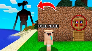 CASA BEBE NOOB VS CREEPYPASTA SIREN HEAD MINECRAFT TROLL + ROLEPLAY