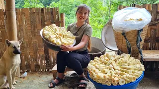 Harvest boiled bamboo shoots overnight and bring them to the market to sell | Chuc Thi Duong