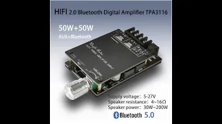 Стерео усилитель мощности 50WX2. HIFI беспроводной Bluetooth 5,0 TPA3116D2.
