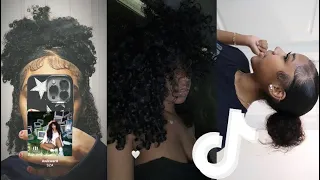 Natural black girl hairstyle 👩🏾‍🦱🤍 || TikTok compilation