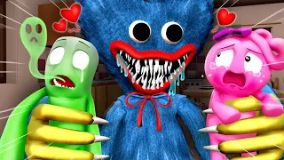 New Rainbow Friends Animation | What if HUGGY WUGGY meets with PNIK & GREEN? - Rainbow Friends SM