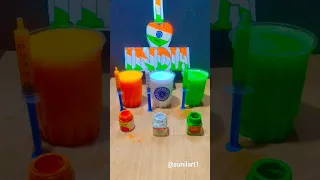 Creative 🇮🇳Indian Flag Using Glass🥛|Tricolour In Glass #shorts #youtubeshorts #viral #trending