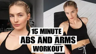 15 MIN TONED ARMS & FLAT ABS | No Equipment & Apartment Friendly Workout | Sanne Vloet