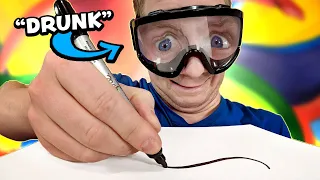 Can I DRAW with "Drunk Goggles" on!?? - I don't feel so good 🤢