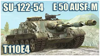 SU-122-54, E 50 Ausf. M & T110E4 • WoT Blitz Gameplay