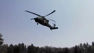UH-60 Blackhawk takeoff from Colchester Middle School