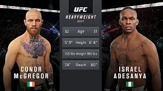 Conor McGregor Vs. Israel Adesanya : UFC 4 Gameplay (Legendary Difficulty) (AI Vs AI) (PS4)