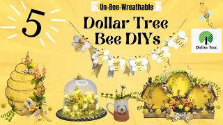 5 *Must See* Dollar Tree Bee DIYs || Bee Wreath || Crafts || Bee Projects || Un-Bee-Wreathable