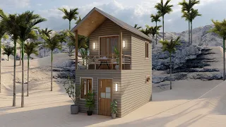 Gorgeous Two Storey Tiny House with Balcony 3x6 Meters ( 200 Sqft ) With Floor Plan