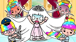 Albino Princess Was Born In Rainbow Hair Kingdom 👩‍🦳🌈 Sad Story | Toca Life World | Toca Boca