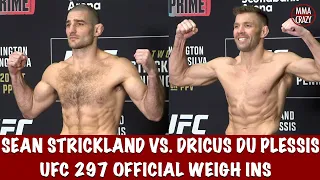 UFC 297 Official Weigh ins: Sean Strickland & Dricus Du Plessis